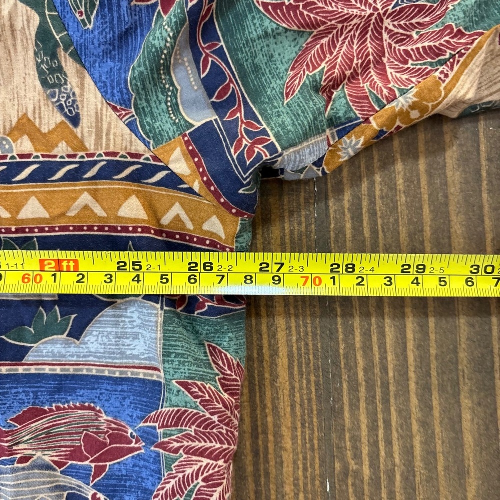 Tori Richard Mens 2XL Cotton‎ Lawn Hawaiian Shirt Sea Turtle Fish Tropical Blue - Picture 7 of 7